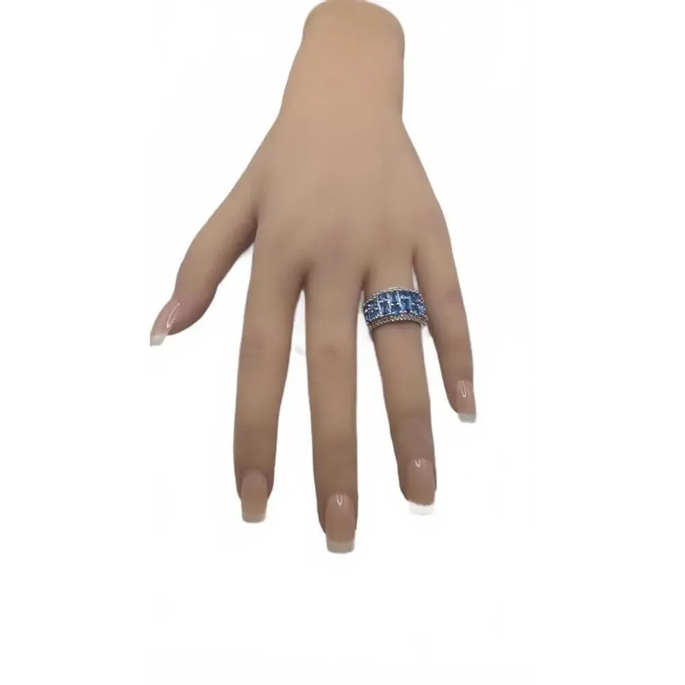 Stunning Blue Crystal Statement Ring Size 6
